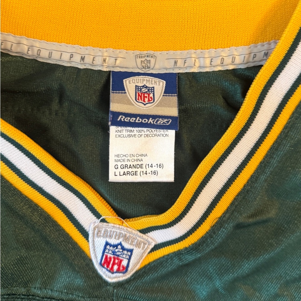 Green Bay Packers Jersey Youth Extra Large 14/16 Hawk #50 Green On Field Reebok - Picture 3 of 6